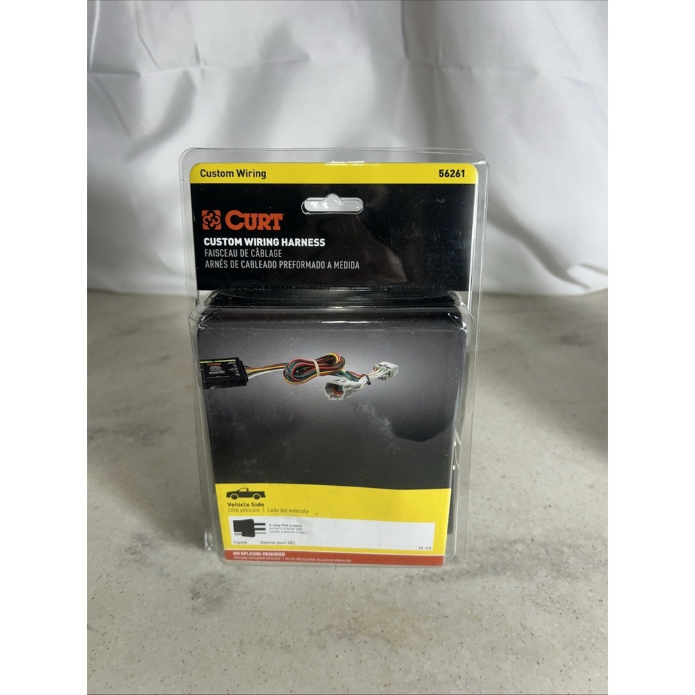 CURT 56261 Trailer Wiring Harness Connector Kit For Toyota Sienna 2015-2020